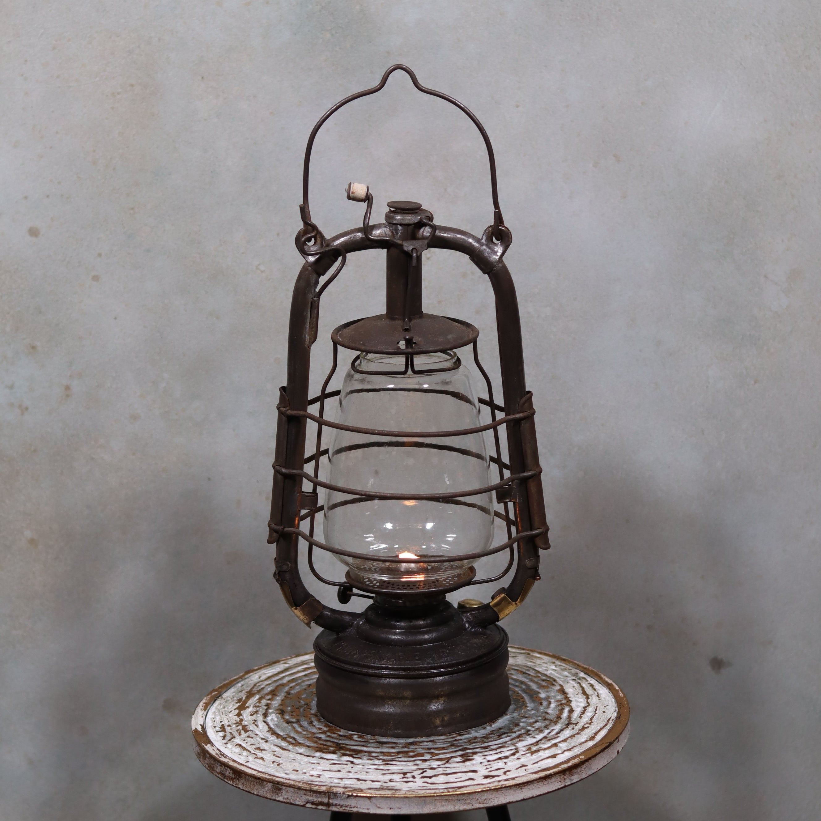 Unique French Storm Lantern – Rare Frankenstein Combination – Circa 1920–1940
