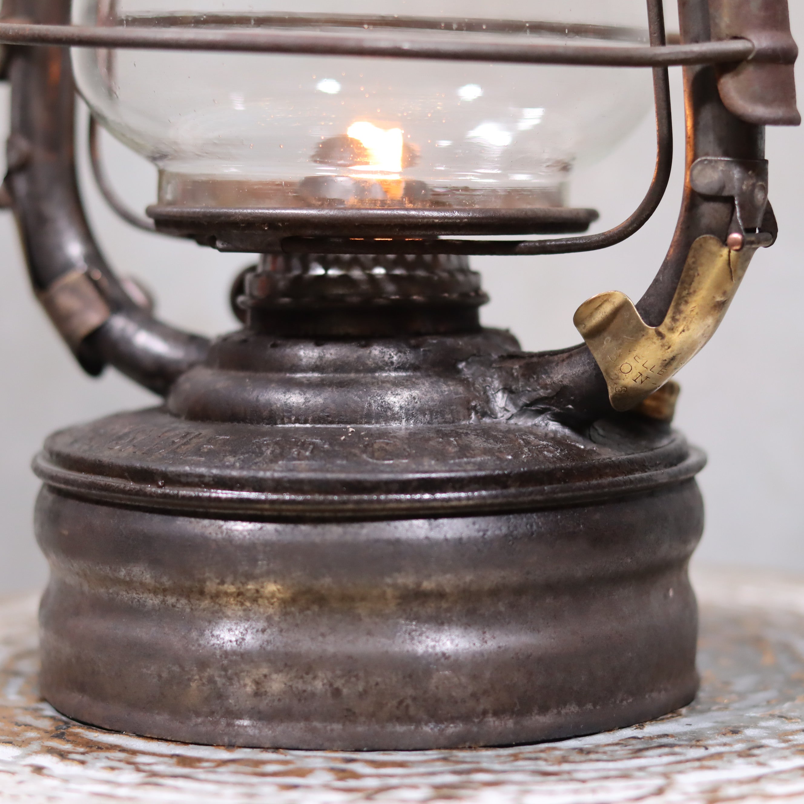 Unique French Storm Lantern – Rare Frankenstein Combination – Circa 1920–1940