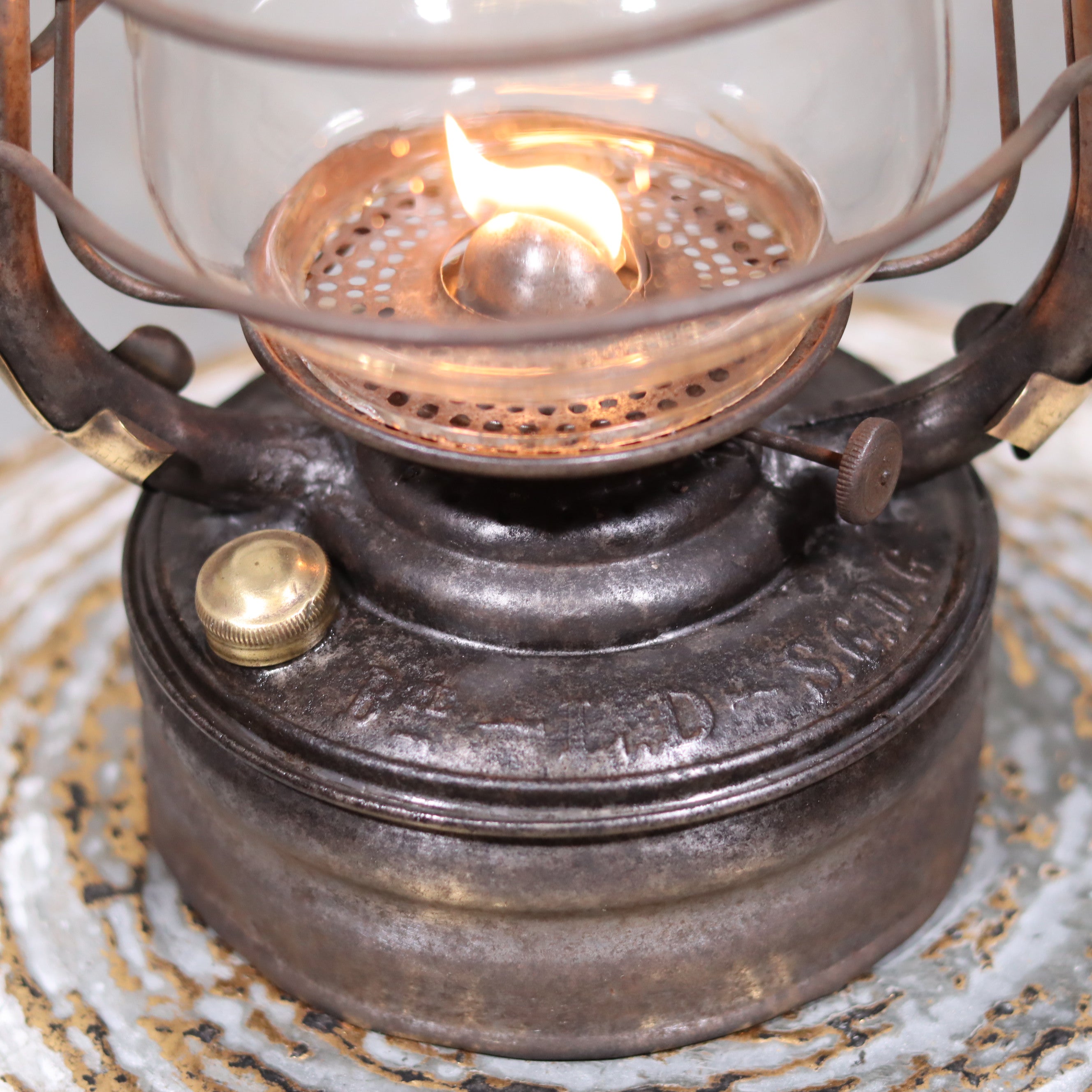 Unique French Storm Lantern – Rare Frankenstein Combination – Circa 1920–1940