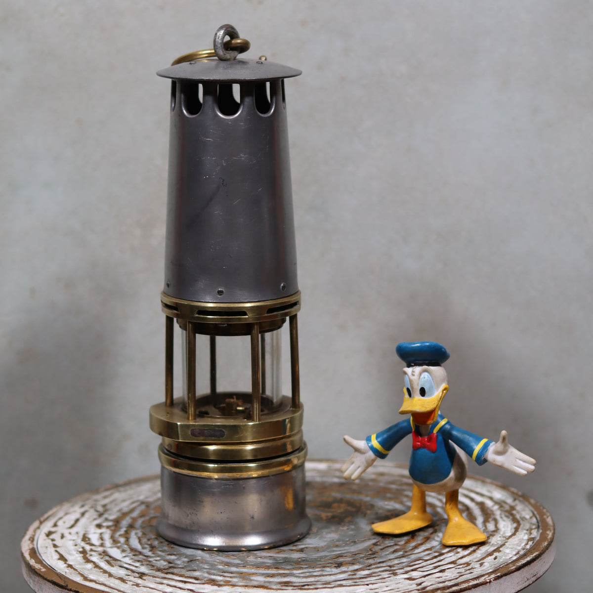 Rare New Old Stock Mining Lamp – Hubert Joris (Circa 1900–1910) vintage oil lamp with brass and metal construction