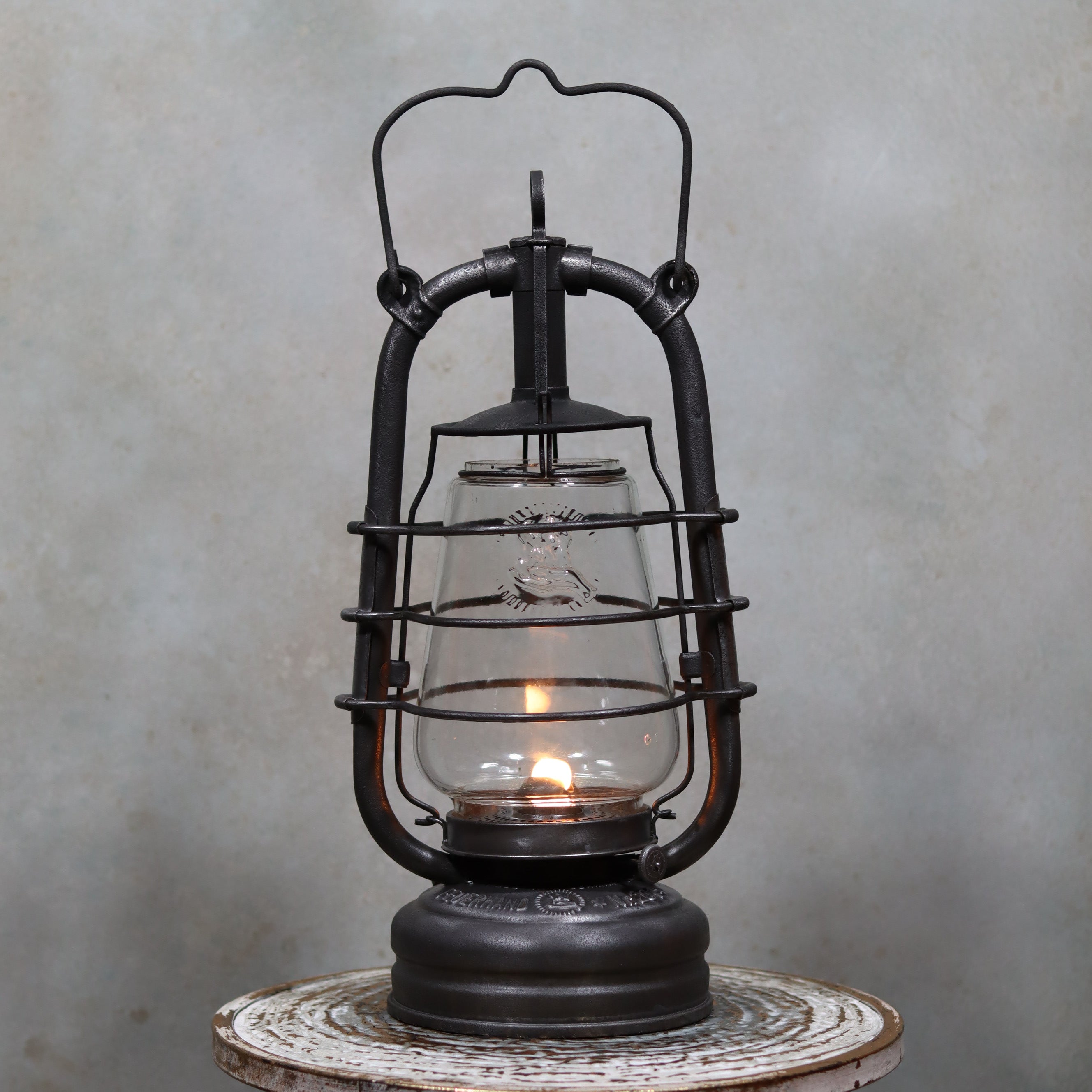 Vintage Feuerhand 201 Hurricane Lantern – Rare Model with Embossed Glass (c.1928–1930)