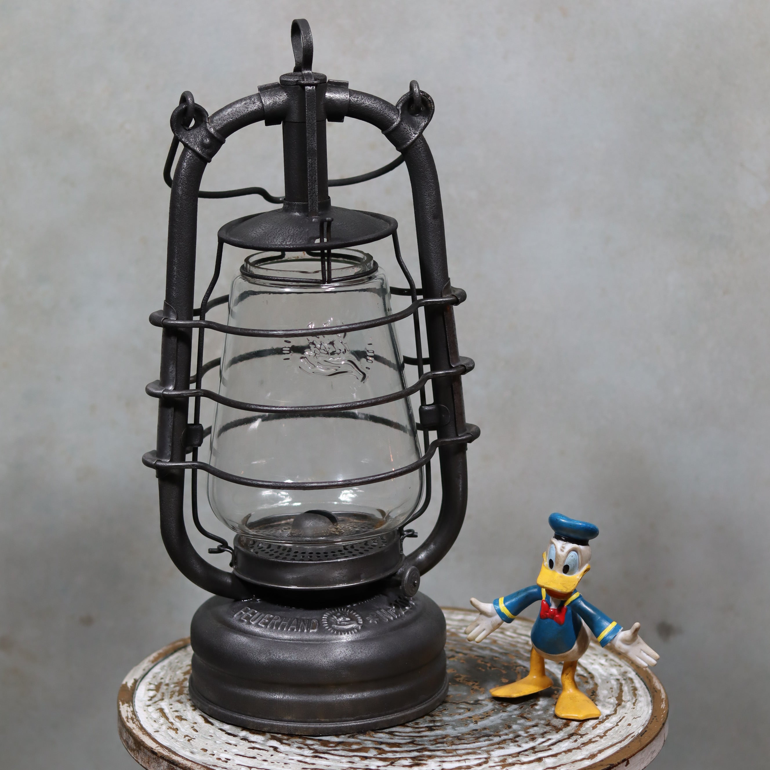 Vintage Feuerhand 201 Hurricane Lantern – Rare Model with Embossed Glass (c.1928–1930)