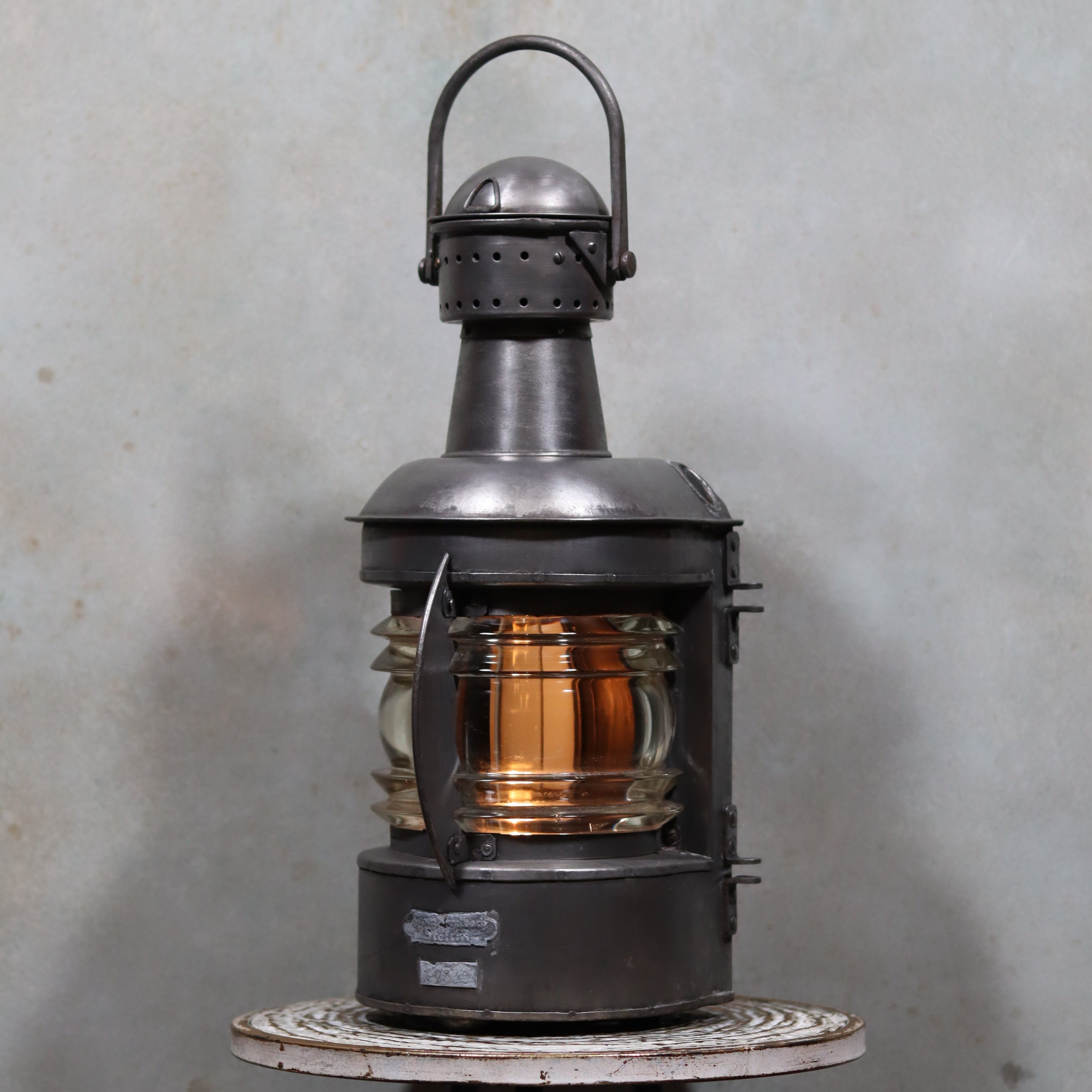 Rare WWII Ship Lantern – Navigation Light by Schilbach (1944)