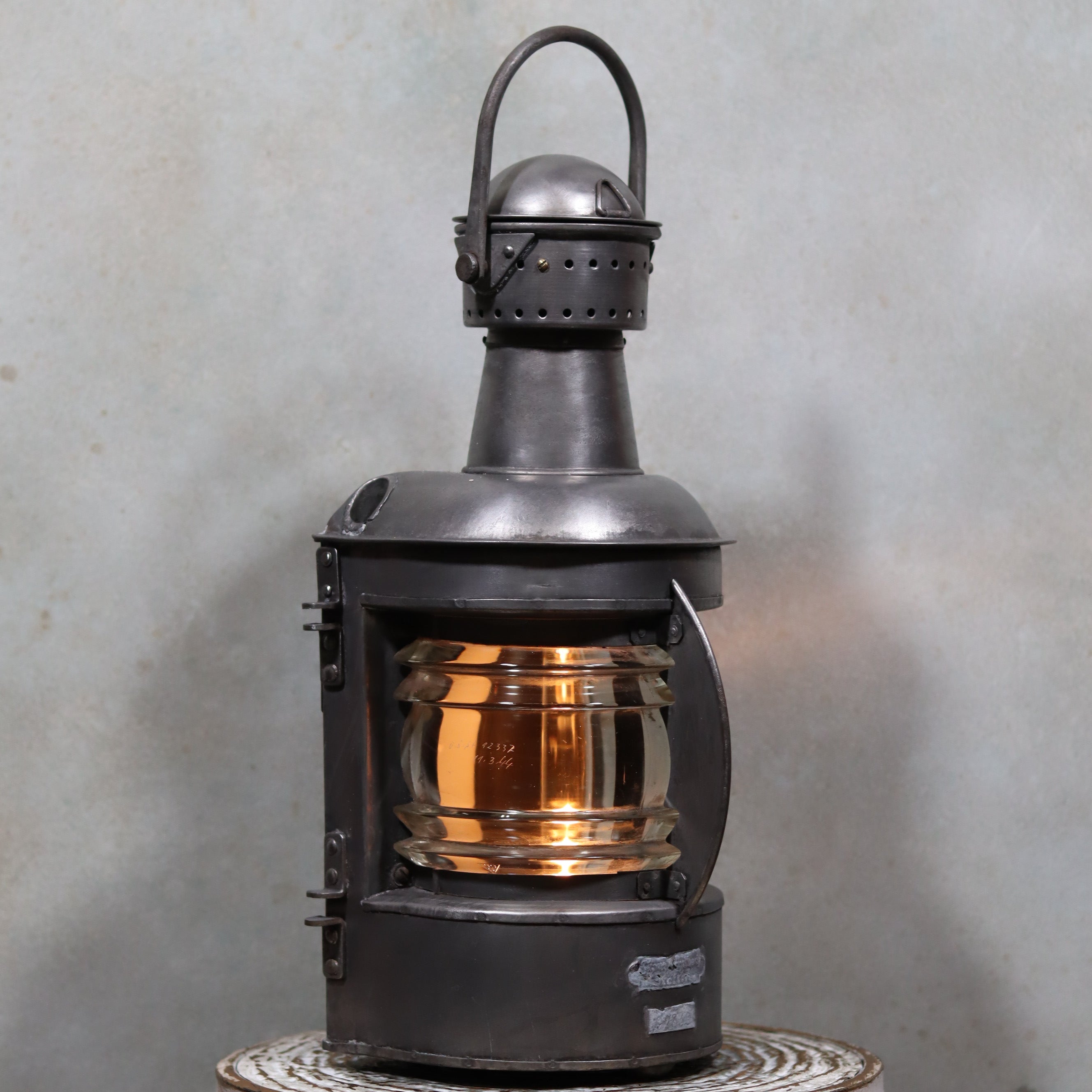 Rare WWII Ship Lantern – Navigation Light by Schilbach (1944)