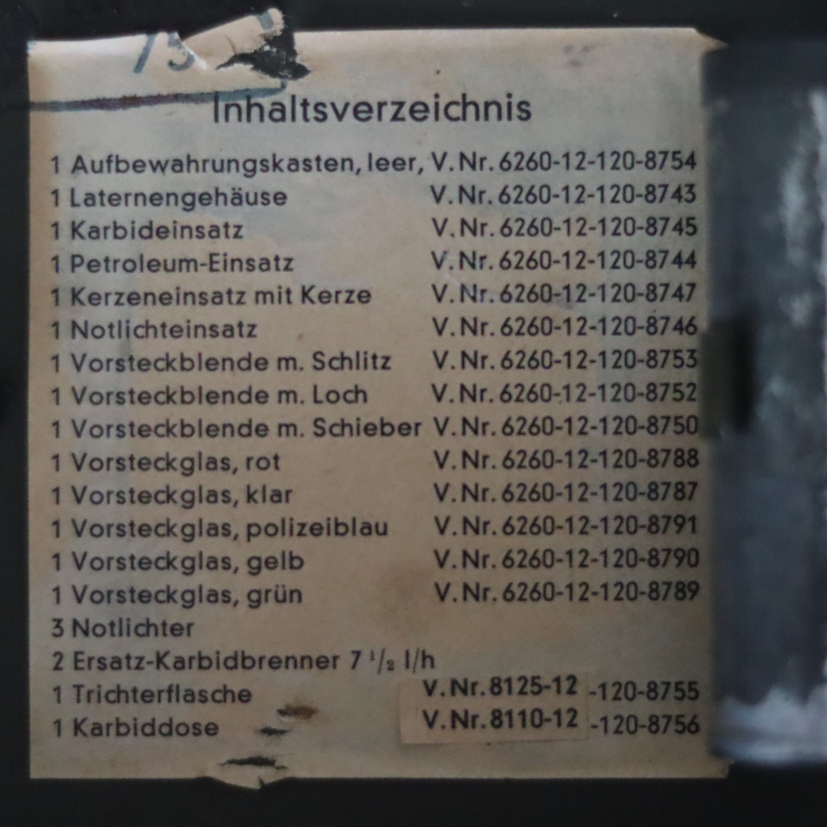 Rare German Military Lantern Set – Einheitslaterne 2AG53 with Multi-Fuel Options and Accessories (Osmeka, 1950s–1960s)