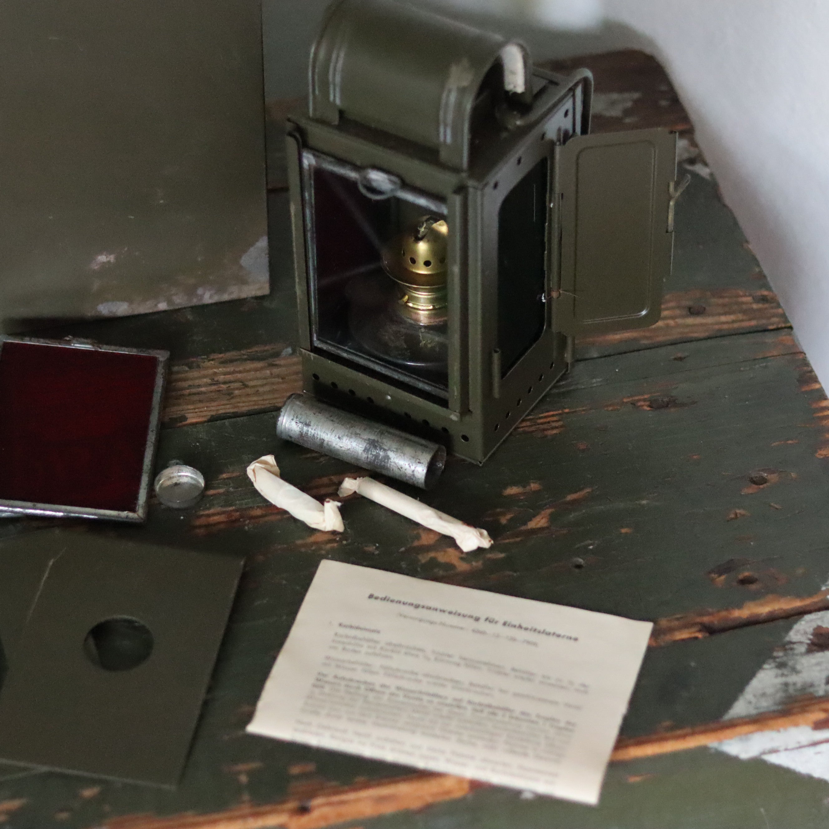 Rare German Military Lantern Set – Einheitslaterne – Multi-Fuel Signal Lamp with Accessories  - BWB(Osmeka, 1960s)