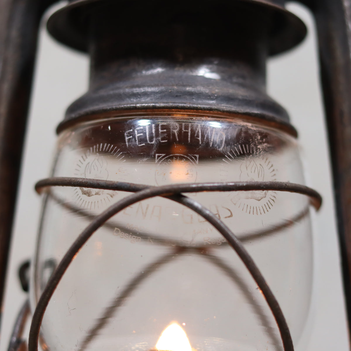 Rare Pre-War Storm Lantern – Feuerhand 275 Superflam, 1930s oil lamp with original glass and German marking for French market