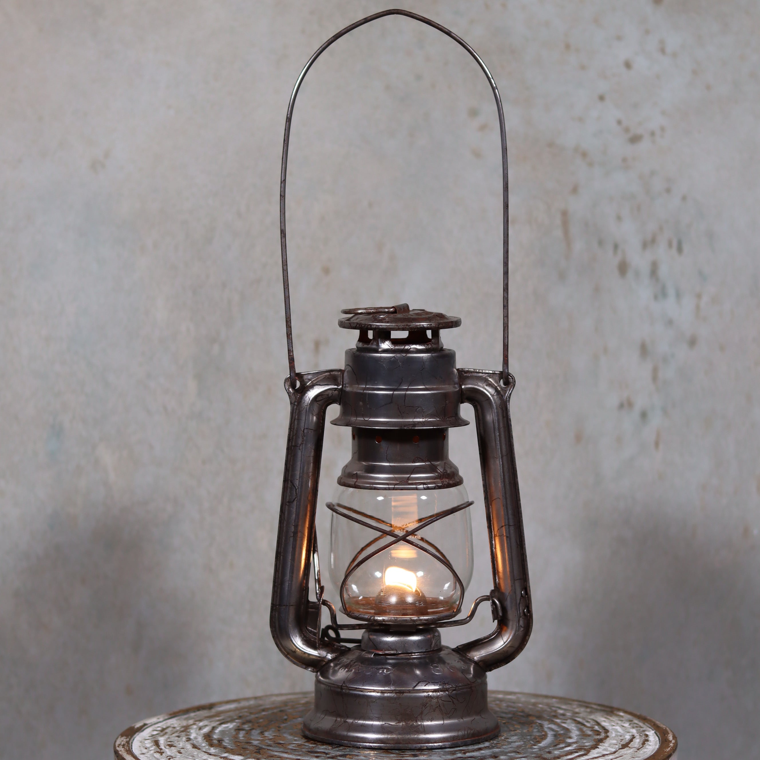 Vintage Czech Storm Lantern – Meva 863 – Made in Czechoslovakia – 1971 – Original Glass oil lamp vintage design