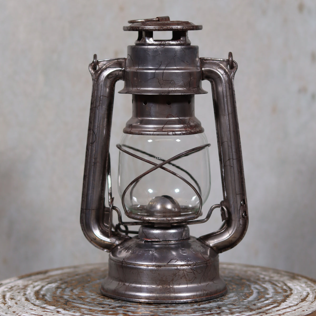 Vintage Czech Storm Lantern – Meva 863 – Made in Czechoslovakia – 1971 – Original Glass oil lamp with metal frame and glass chimney