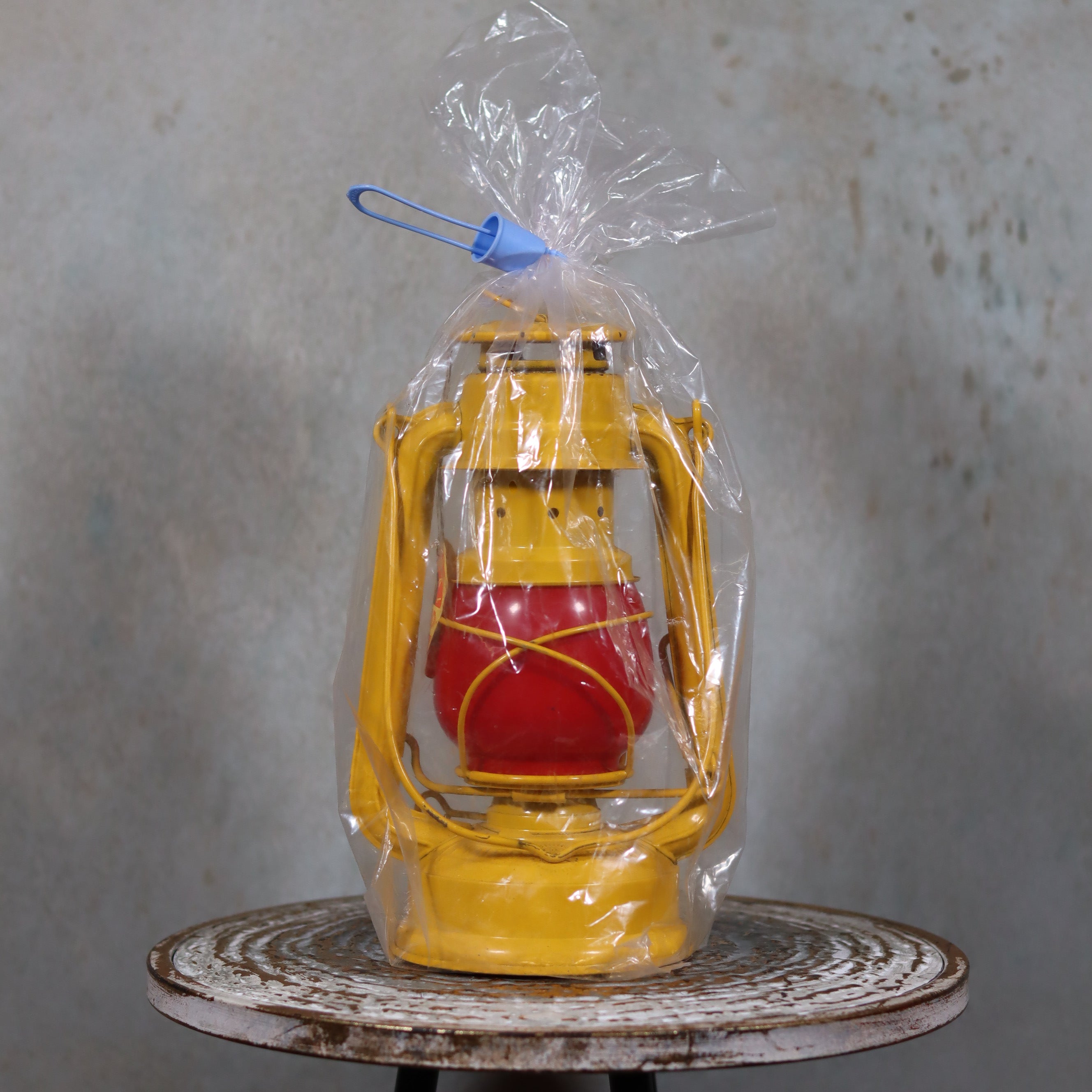 Rare New Old Stock Feuerhand 275 Baby Hurricane Lantern – Western Germany – Red Glass Partylite