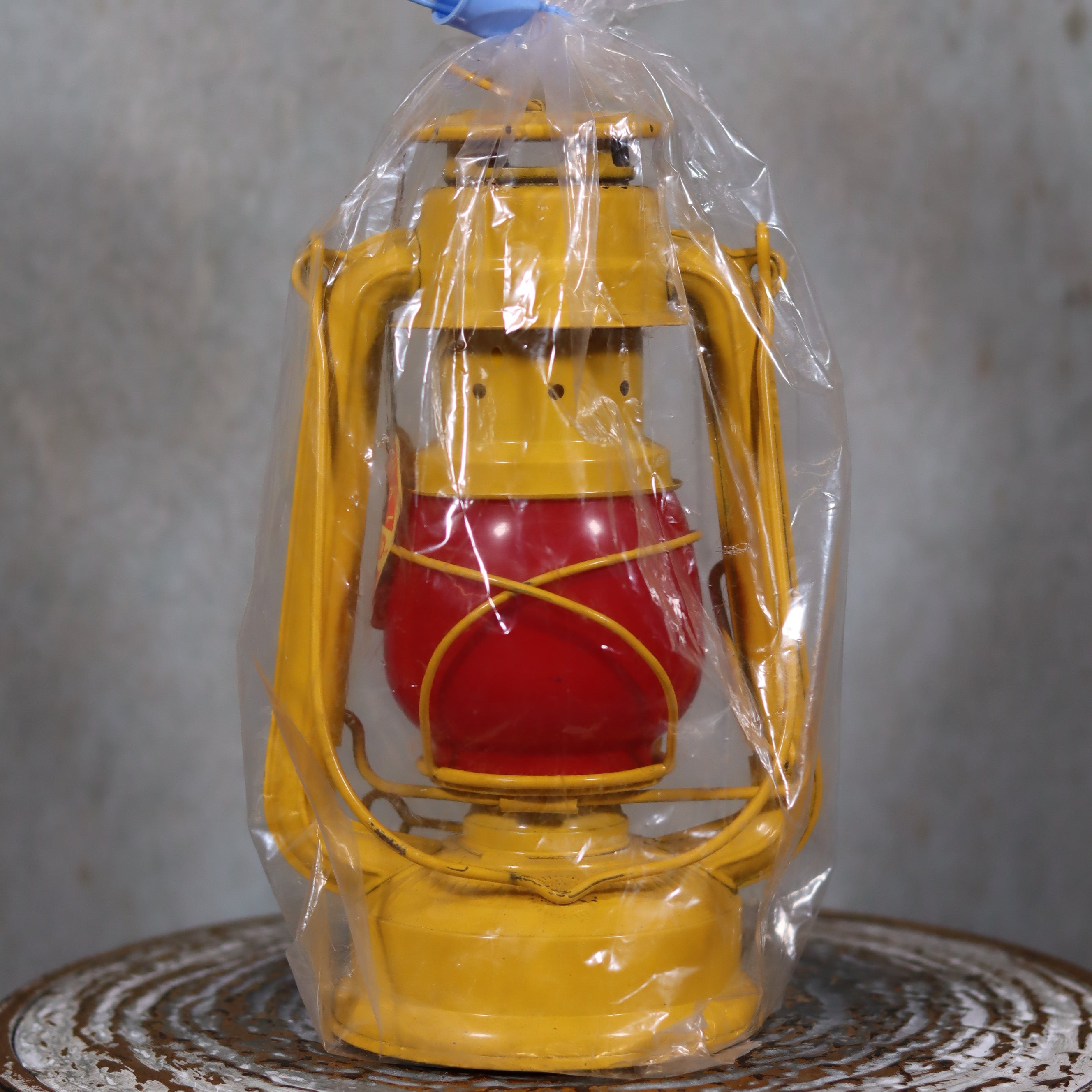 Rare New Old Stock Feuerhand 275 Baby Hurricane Lantern – Western Germany – Red Glass Partylite