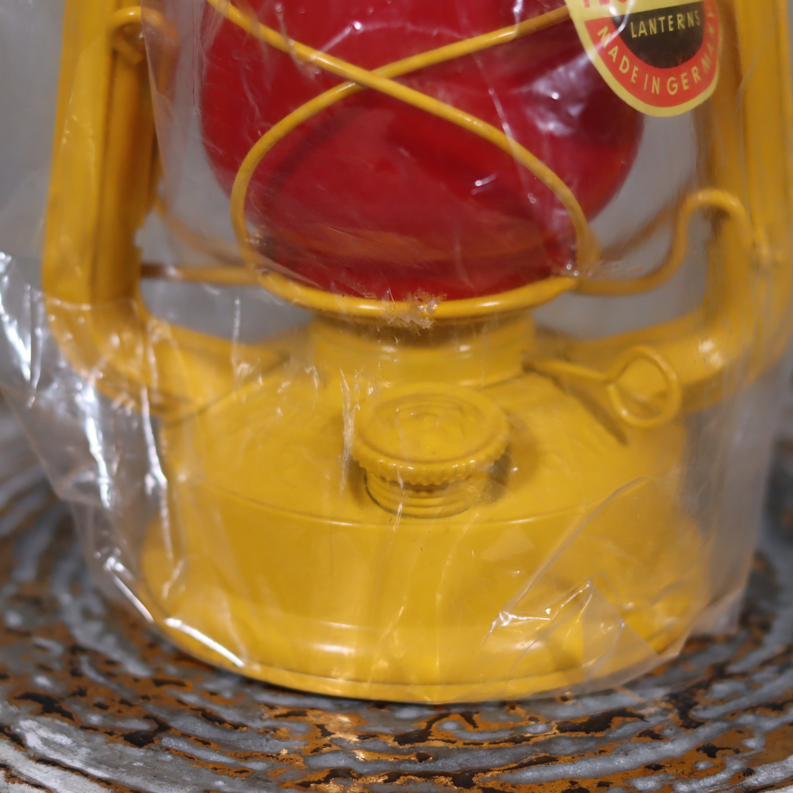 Rare New Old Stock Feuerhand 275 Baby Hurricane Lantern – Western Germany – Red Glass Partylite