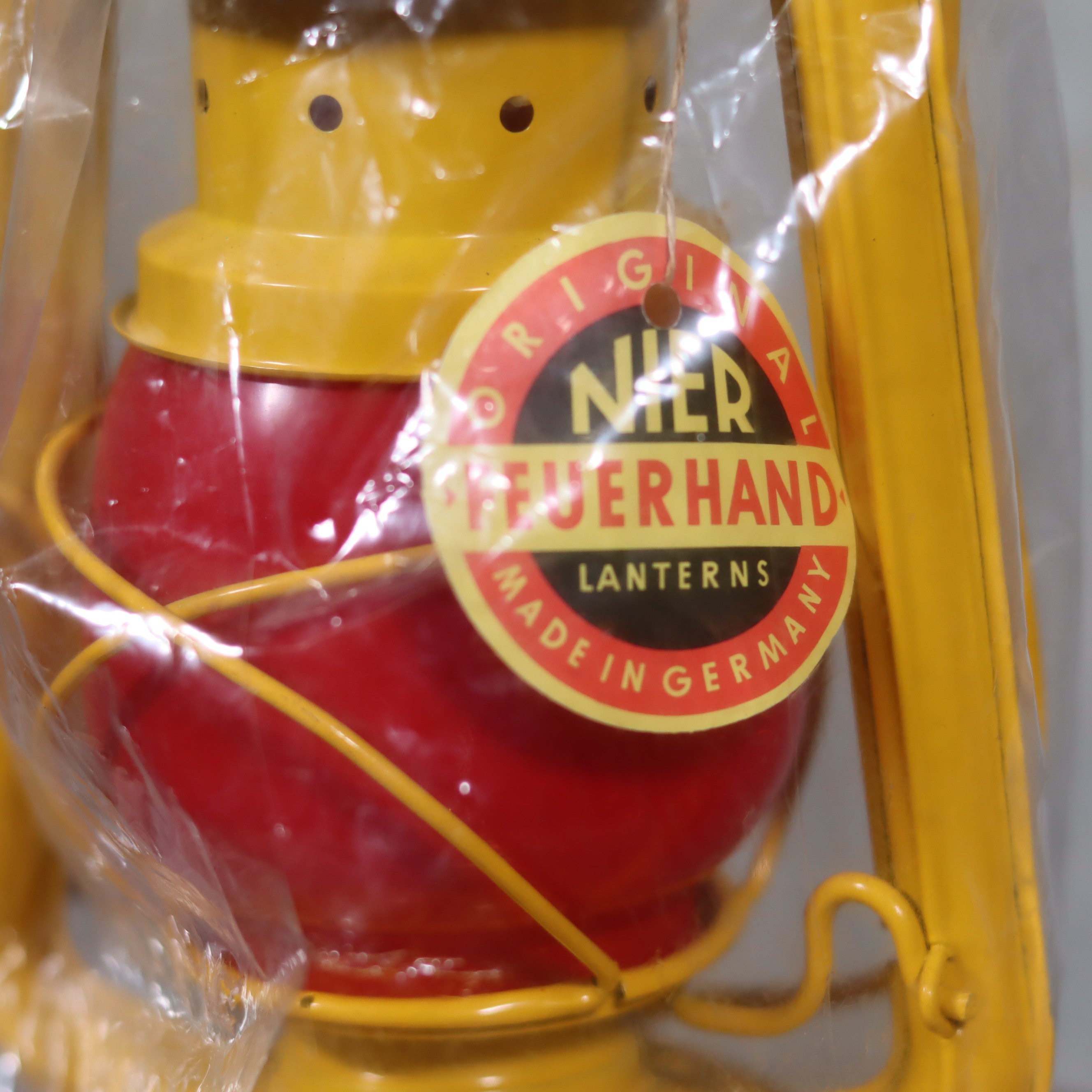 Rare New Old Stock Feuerhand 275 Baby Hurricane Lantern – Western Germany – Red Glass Partylite