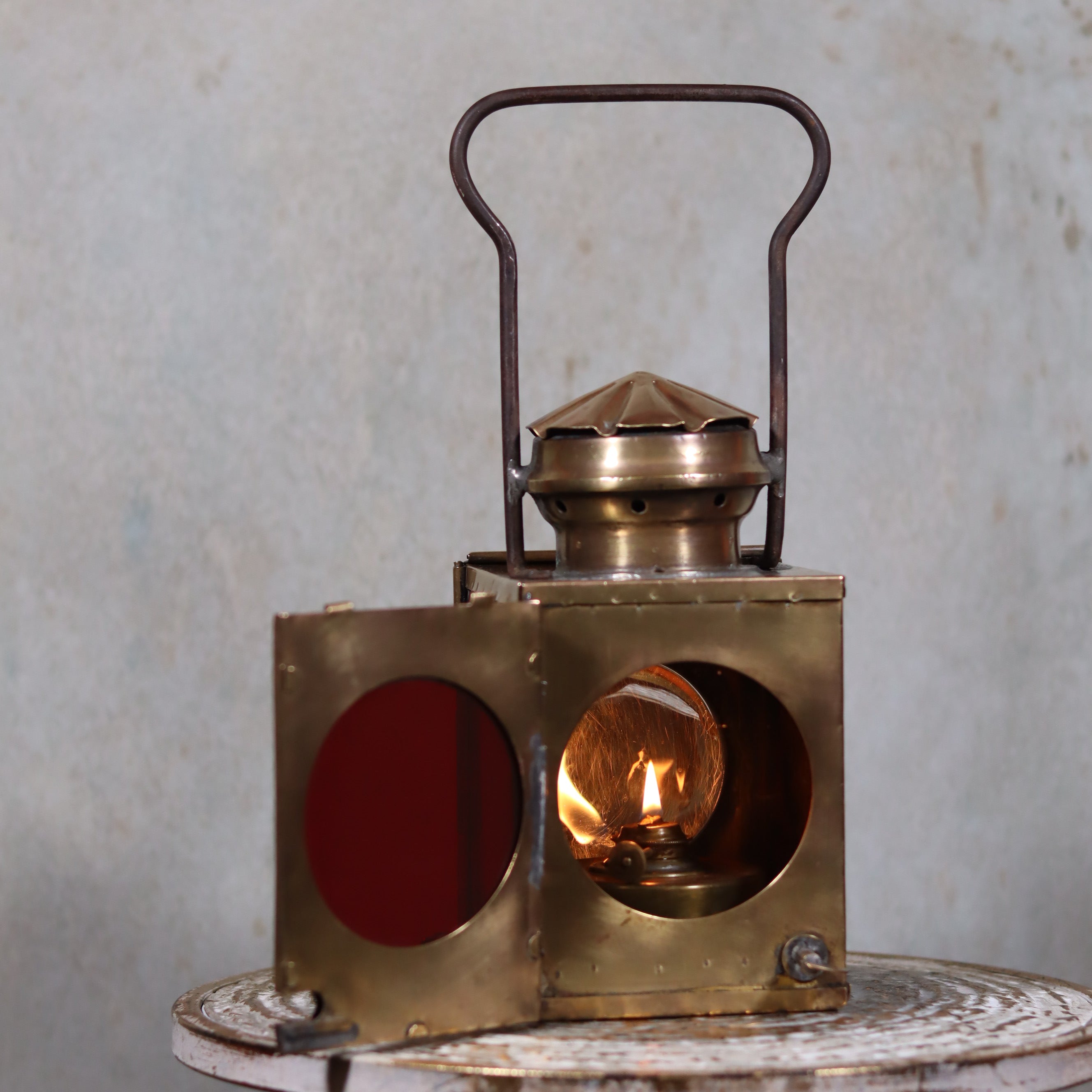Rare old Train Signal Lantern – J.J. van Dijk Utrecht (c. 1930-1950)
