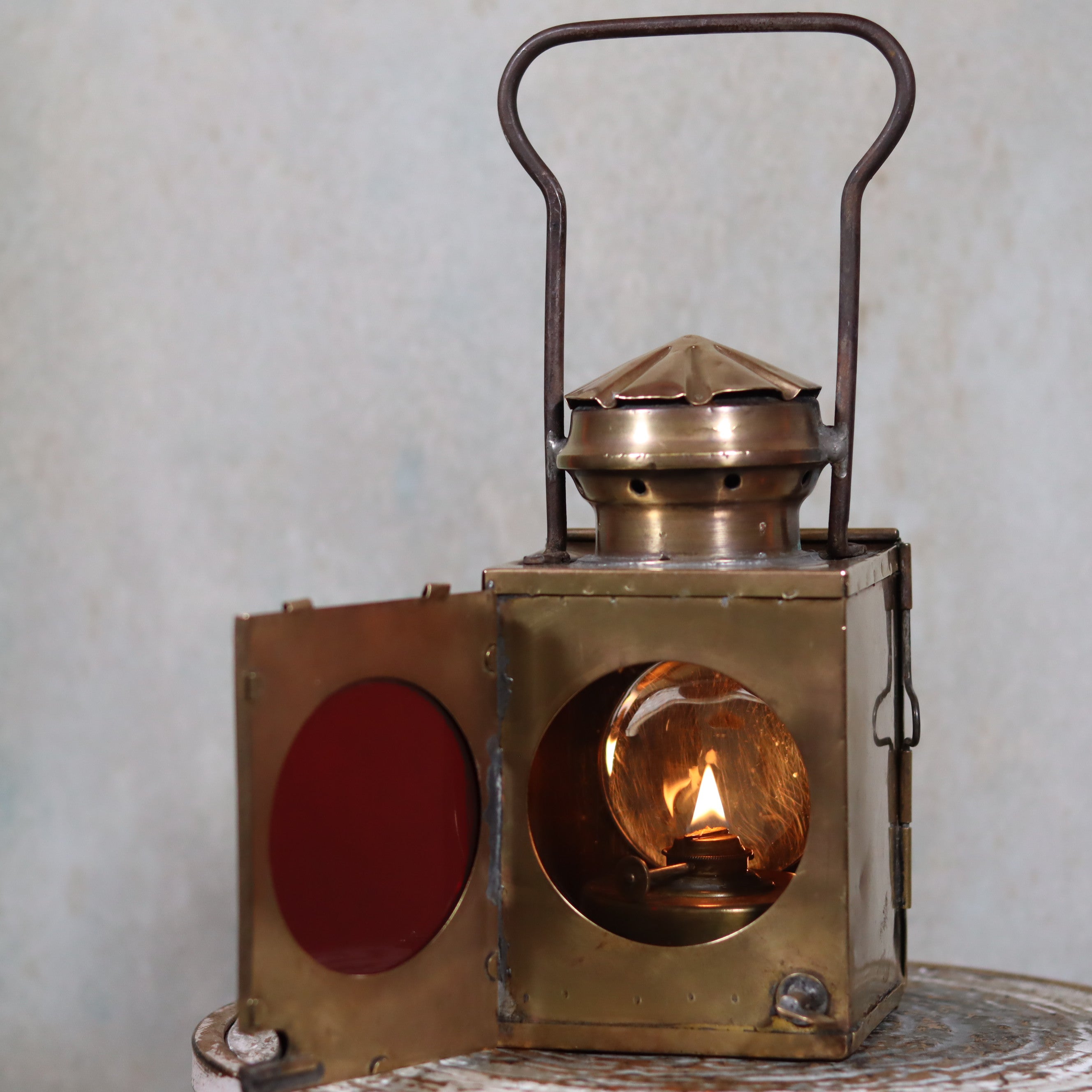 Rare old Train Signal Lantern – J.J. van Dijk Utrecht (c. 1930-1950)