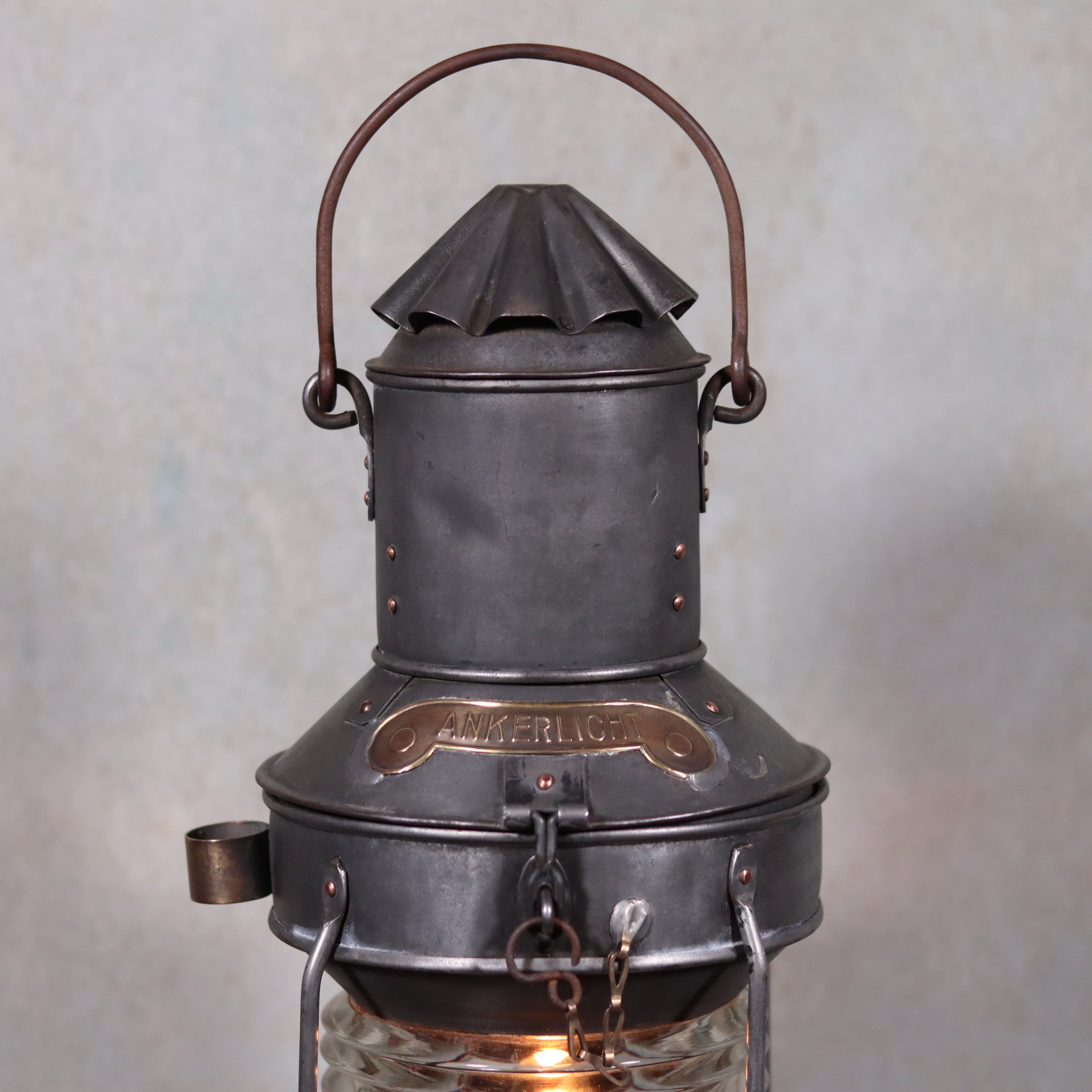 Beautiful Antique Anchor Lamp – Zinc & Copper – Complete and Functional