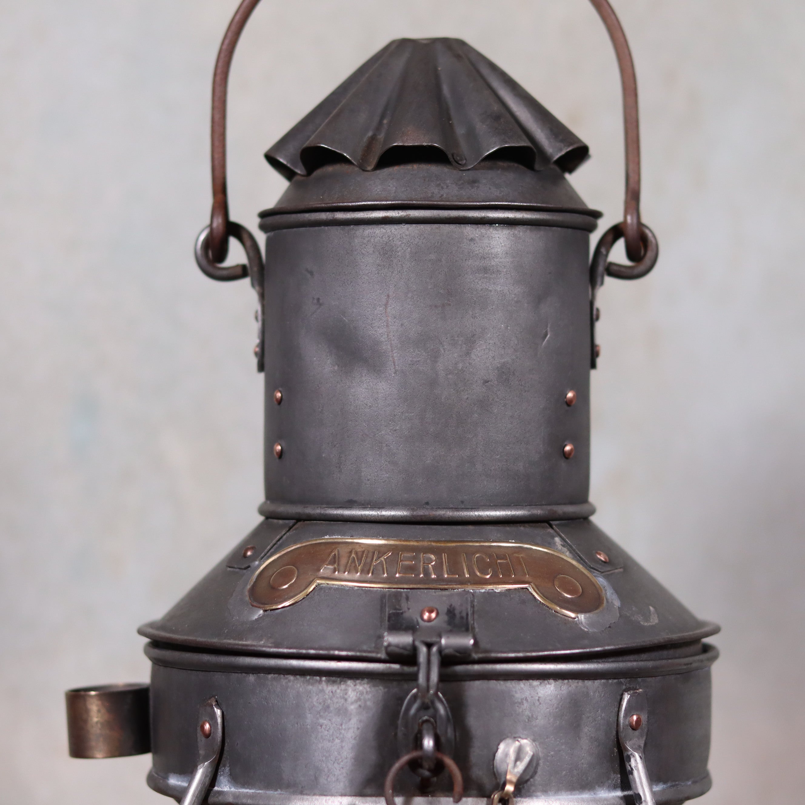 Beautiful Antique Anchor Lamp – Zinc & Copper – Complete and Functional