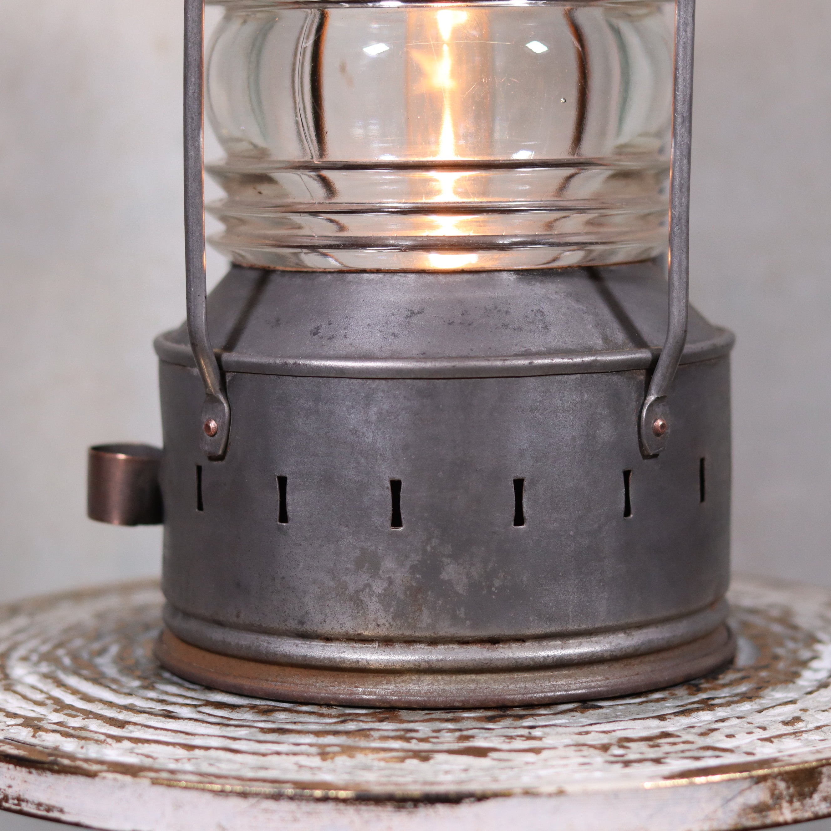 Beautiful Antique Anchor Lamp – Zinc & Copper – Complete and Functional