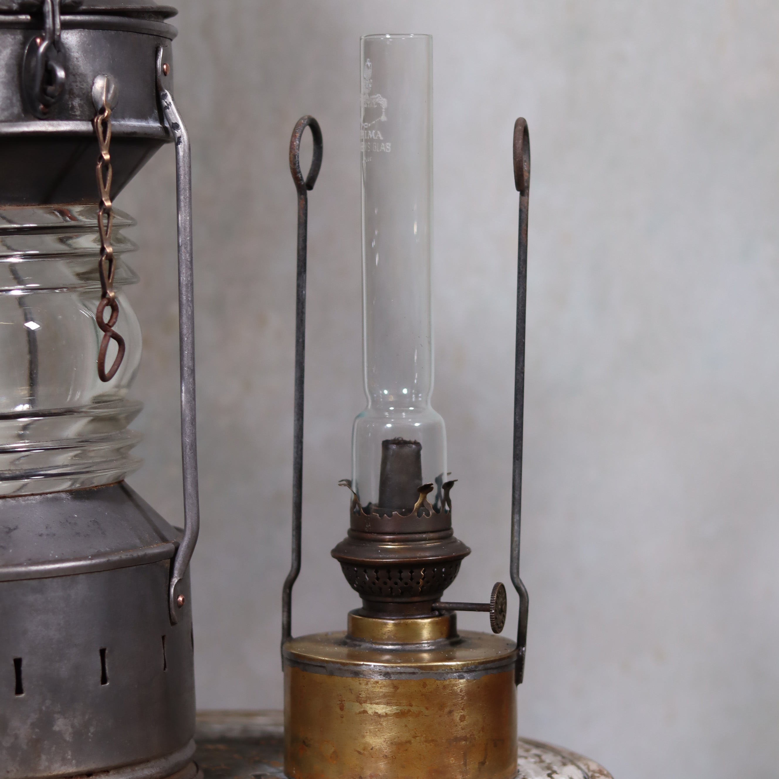 Beautiful Antique Anchor Lamp – Zinc & Copper – Complete and Functional