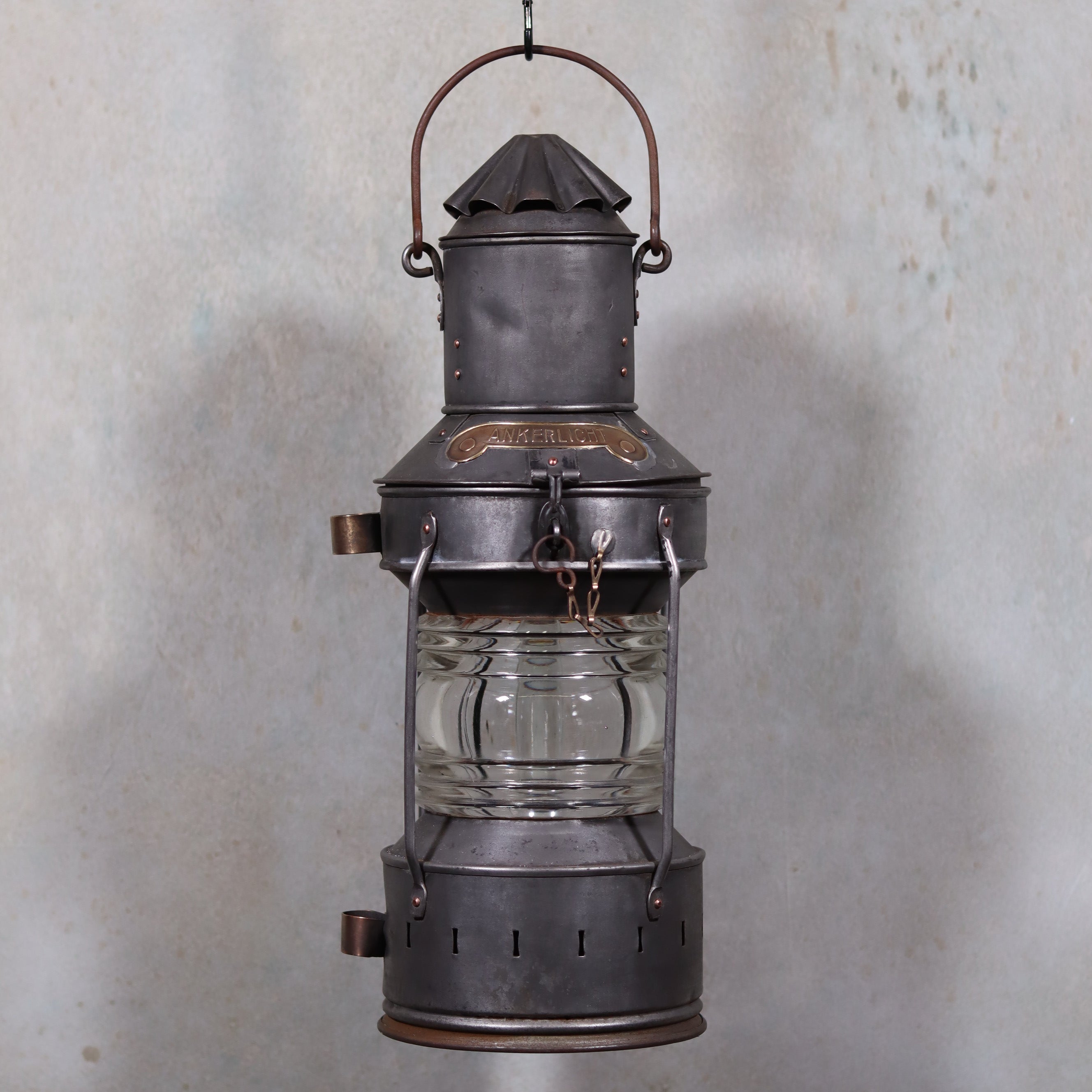 Beautiful Antique Anchor Lamp – Zinc & Copper – Complete and Functional