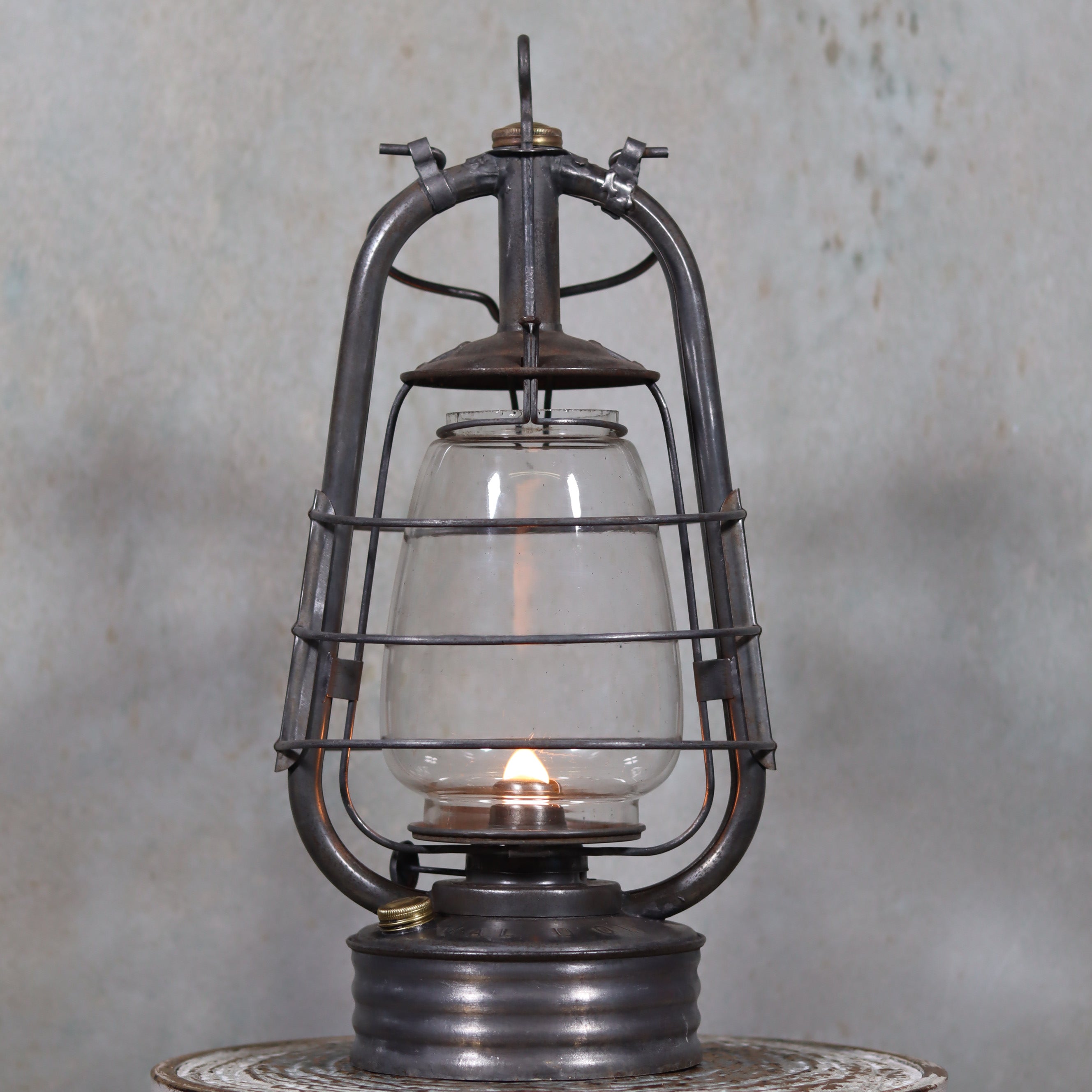 Rare French Val d'Or Hurricane Lantern by Etablissement Ch. Goujon – Beautiful Working Condition with Brass Details