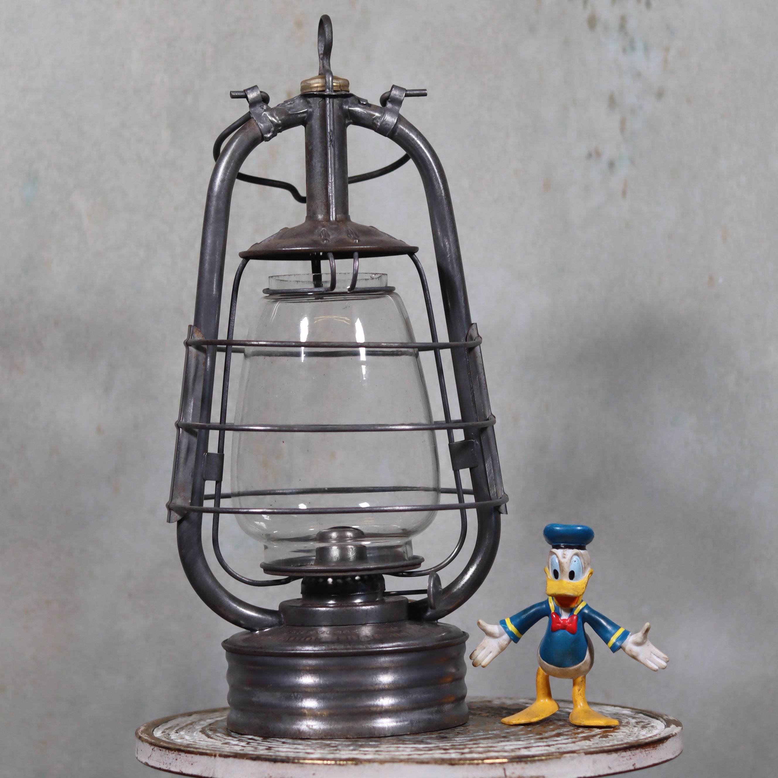 Rare French Val d'Or Hurricane Lantern by Etablissement Ch. Goujon – Beautiful Working Condition with Brass Details