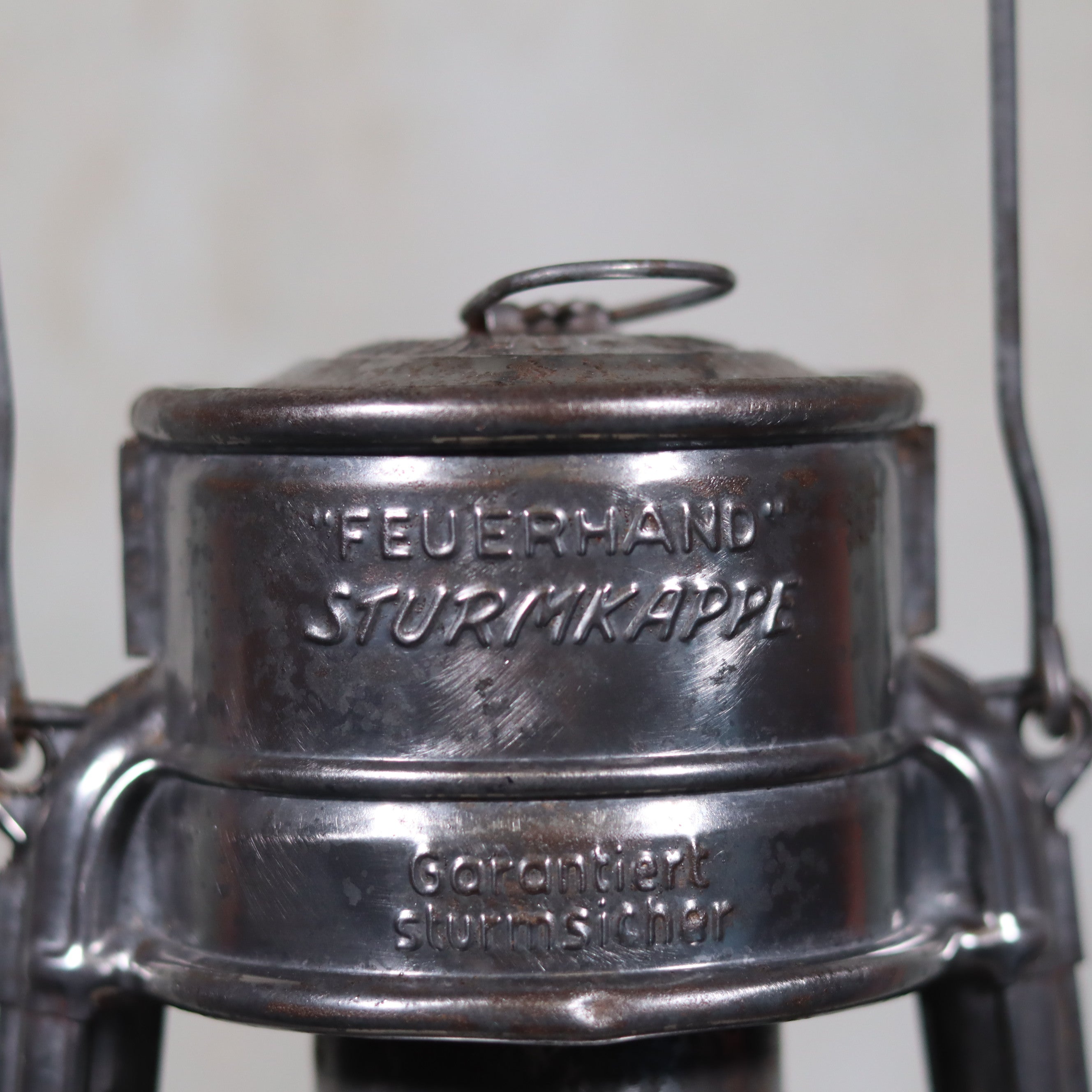 Unique Feuerhand 276 STK/70 Safety Lantern – Vintage German Hurricane Lantern with Stained Glass