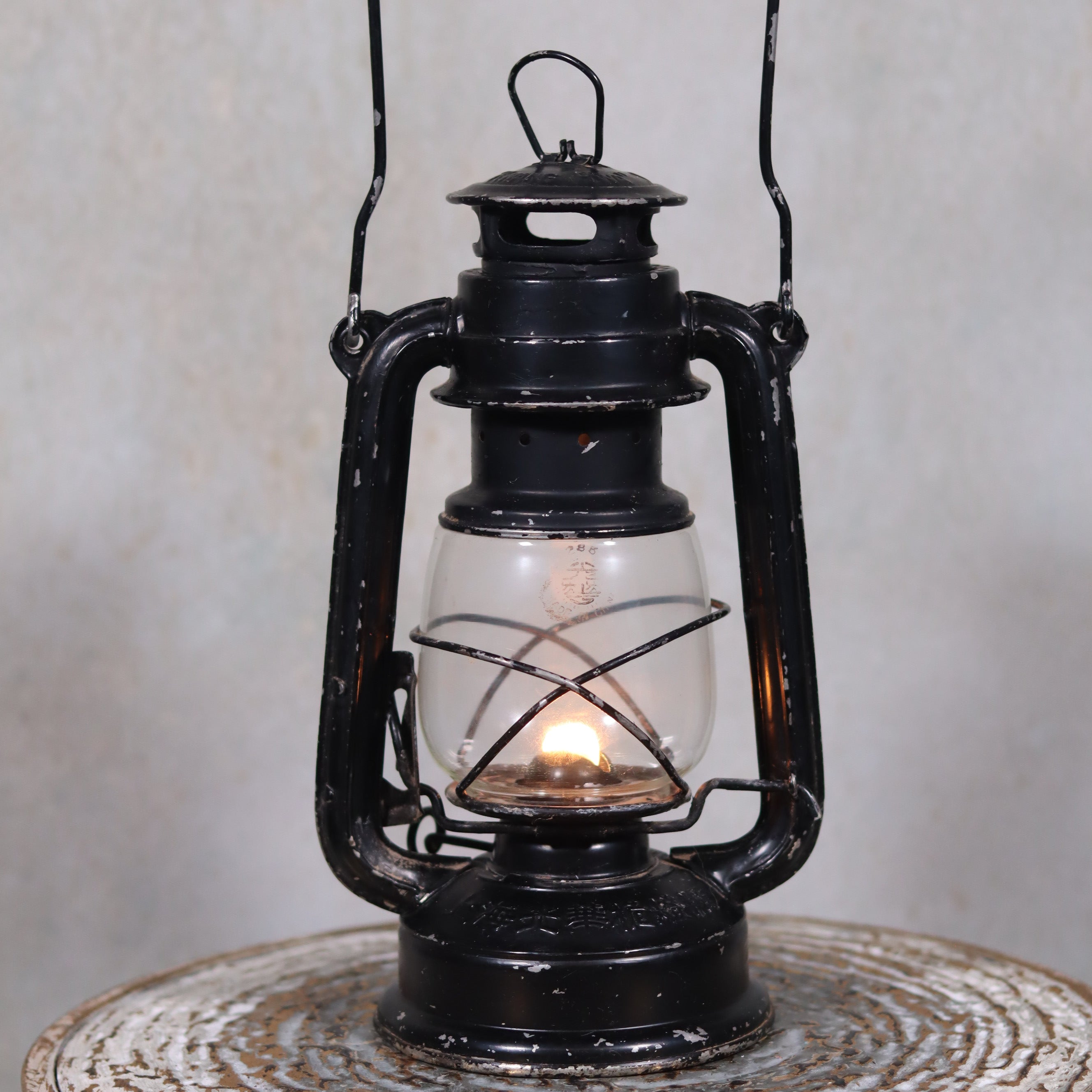 Vintage Chinese Kwang Hwa Storm Lantern – Hurricane Lantern with Marked Glass