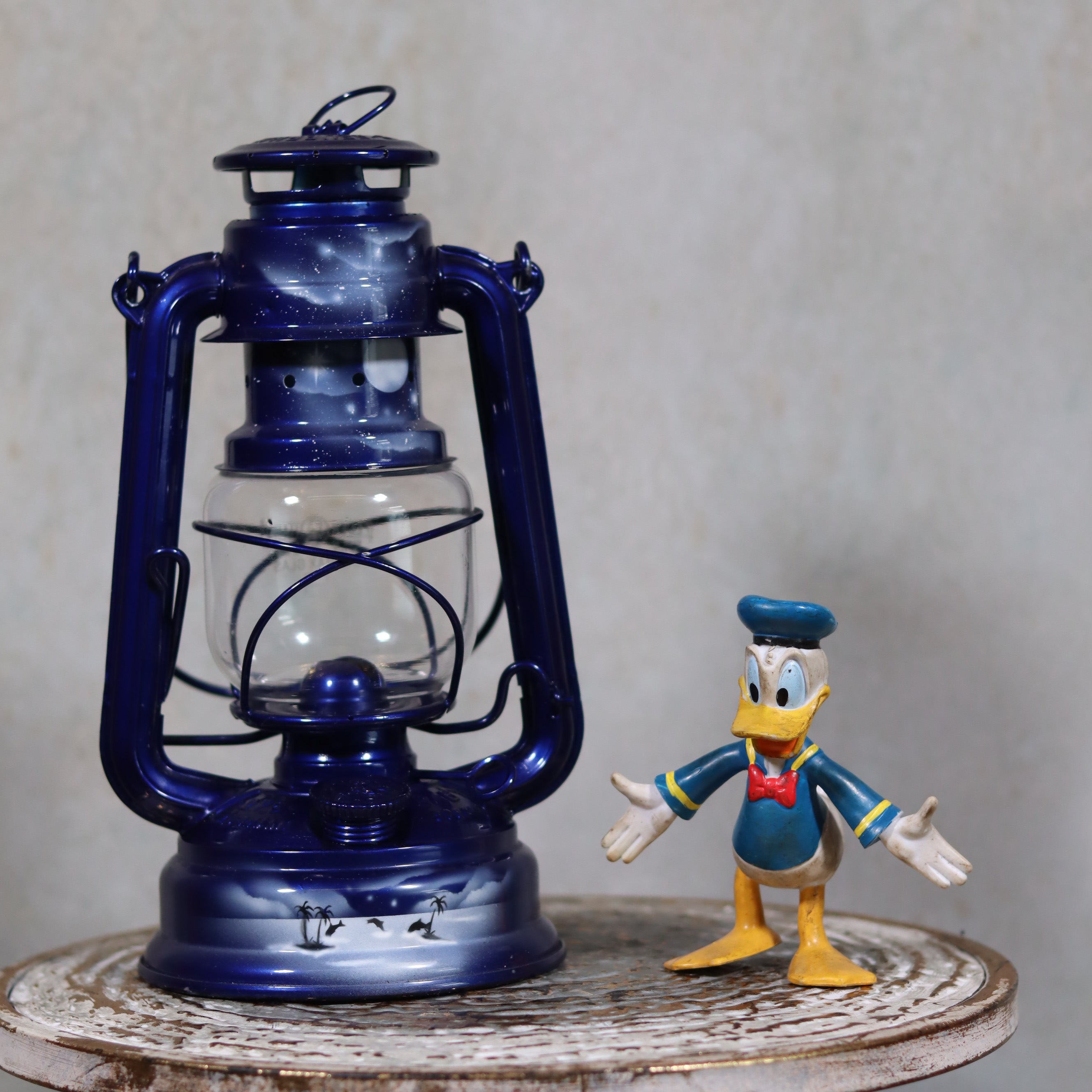 Rare Feuerhand 276 “Night Beach” – Limited Edition Airbrush Model oil lamp in deep blue with nautical design detailing