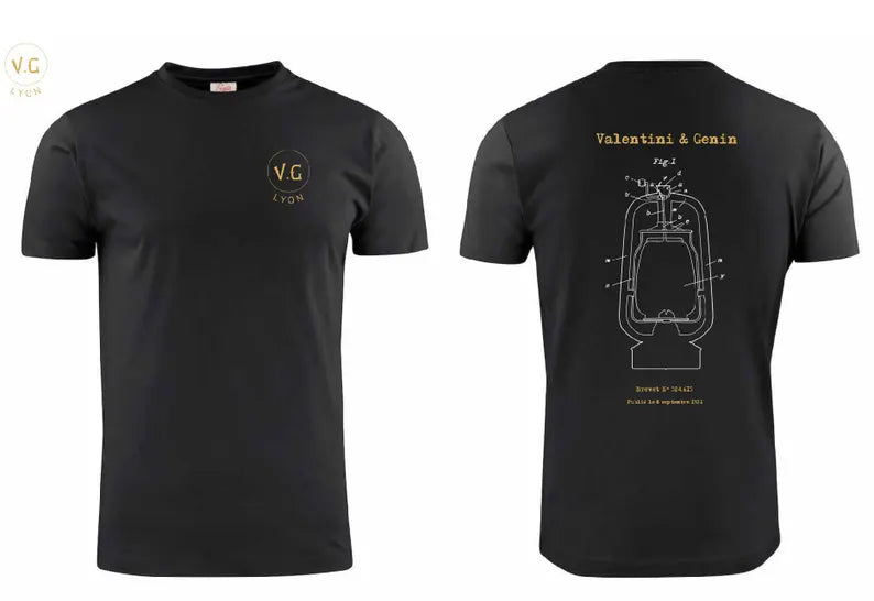 Valentini & Genin T-Shirt — Vintage Storm Lamp Design with 1921 Patent