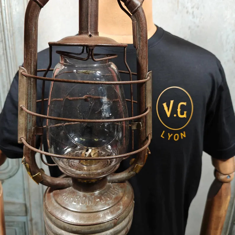 Valentini & Genin T-Shirt — Vintage Storm Lamp Design with 1921 Patent