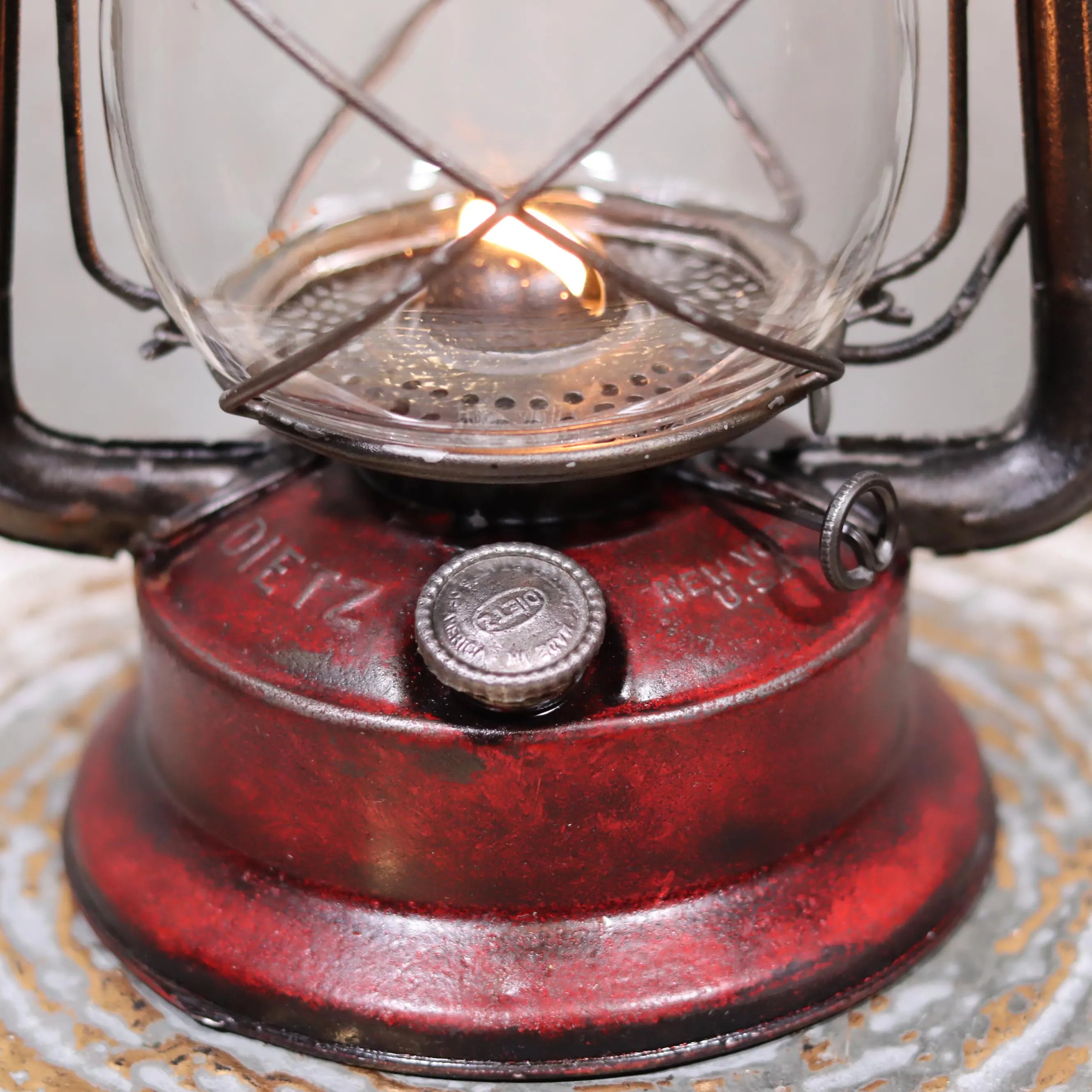 Rare Vintage Dietz Monarch Hurricane Lantern – Made in USA (1920s–1930s)