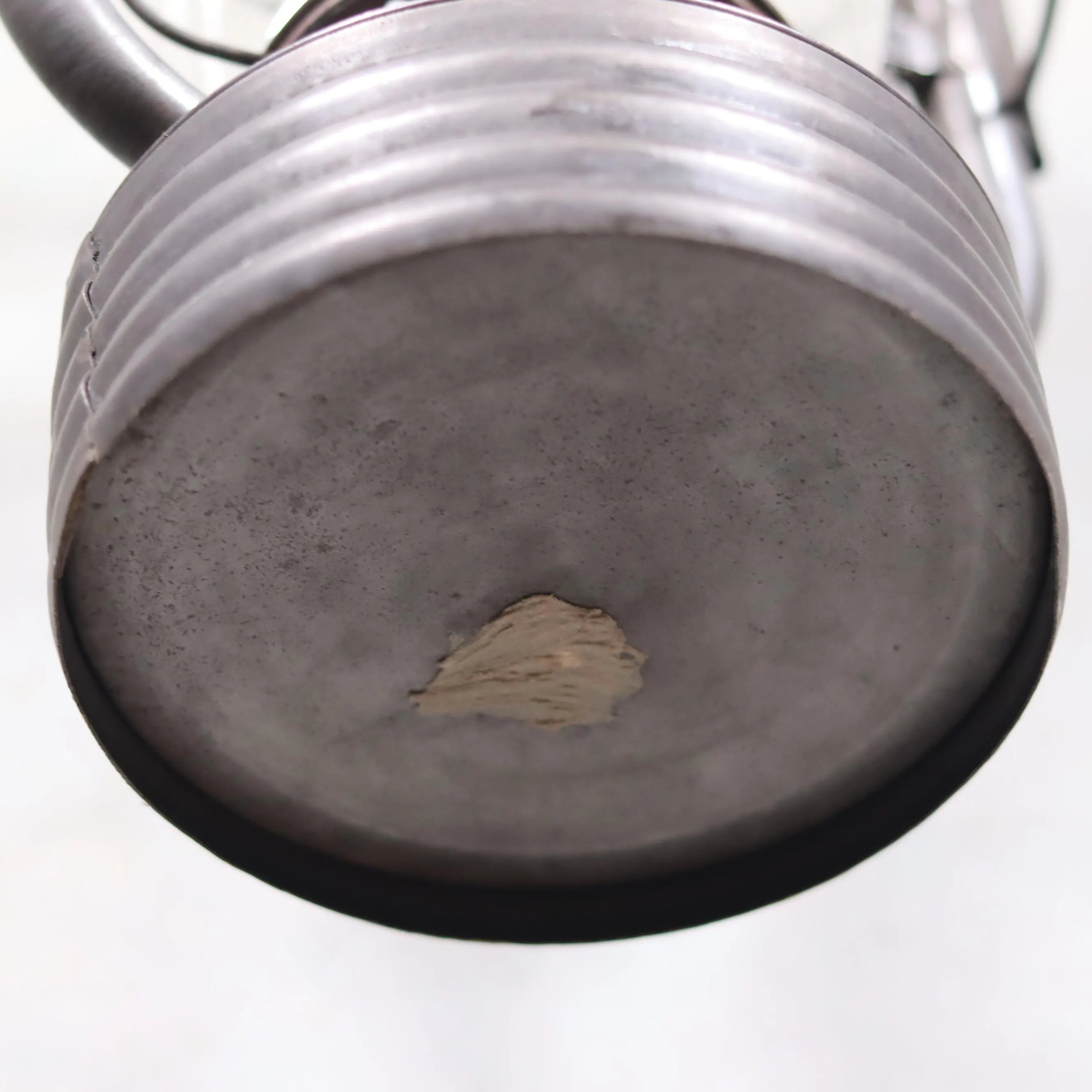 Vintage French Valentini Hurricane Lantern – La Bretonne Model (1950s/60s) metal base of oil lamp detail view